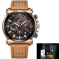 LIGE Men WatchLeather