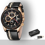 LIGE Mens Watches Top Brand Luxury Quartz