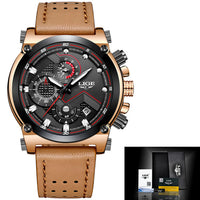 LIGE Men WatchLeather