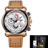 LIGE Men WatchLeather