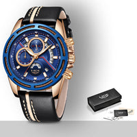 LIGE Mens Watches Top Brand Luxury Quartz